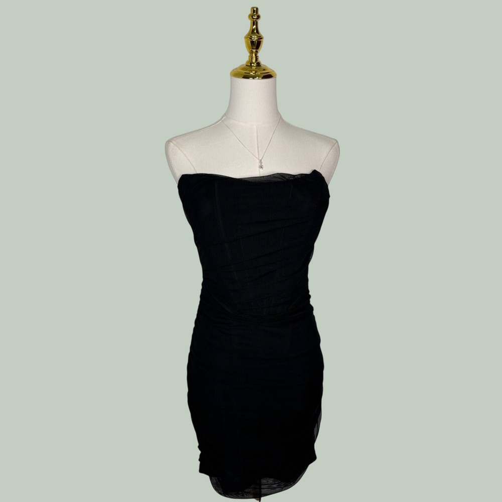 forever 21 black mini dress mesh wire corset layered coquette Y2K goth festival